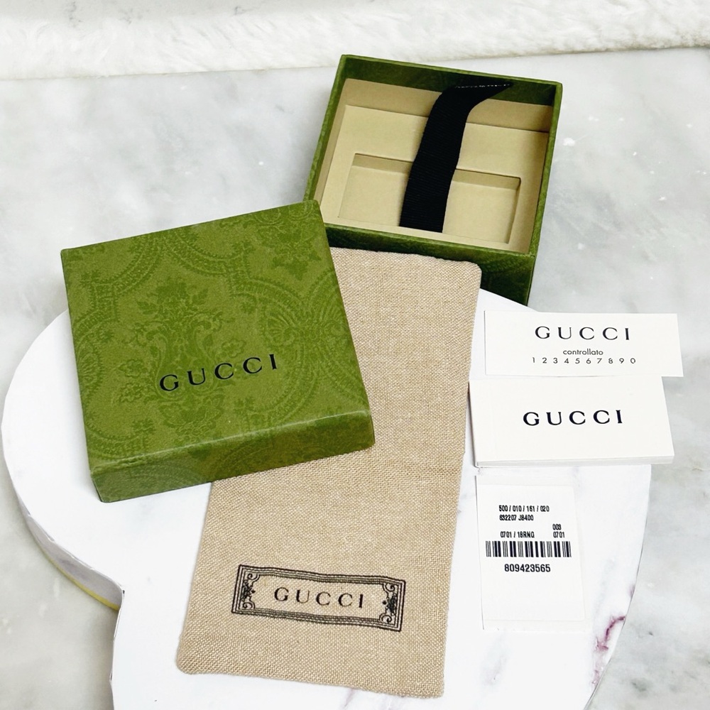 Authentic Gucci Antique Gold Plated Crystal Embellished GG Chain Bracelet - Picture 15 of 15